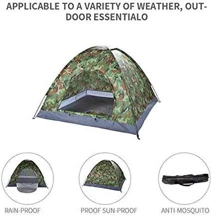 Miniatura 8 de Tienda de campaña para 3-4 personas, impermeable, pop-up para deportes al aire libre, con bolsa de transporte, protección UV, refugio solar
