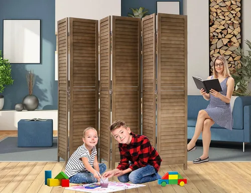 Miniatura 10 de Divisores de habitación de madera de 3 paneles y pantallas de privacidad plegables, divisores y divisores de habitación de 5.64 pies de alto y 4.2