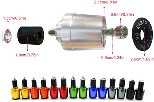 Miniatura 6 de COPART - Tapones universales para manillar de motocicleta, 7/8 pulgadas, 0.866 in, repuesto para Honda CBR1000RR CBR600RR CB650F CBR250R CBR929RR