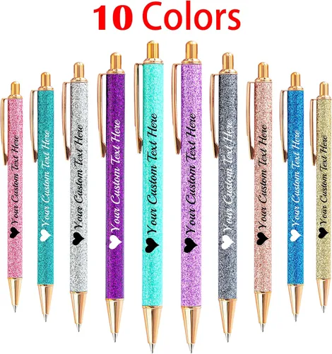 Miniatura 2 de Bolígrafo personalizado, 1 unidad, bolígrafo personalizado con logotipo de mensaje de nombre comercial impreso, carcasa de metal brillante de tinta