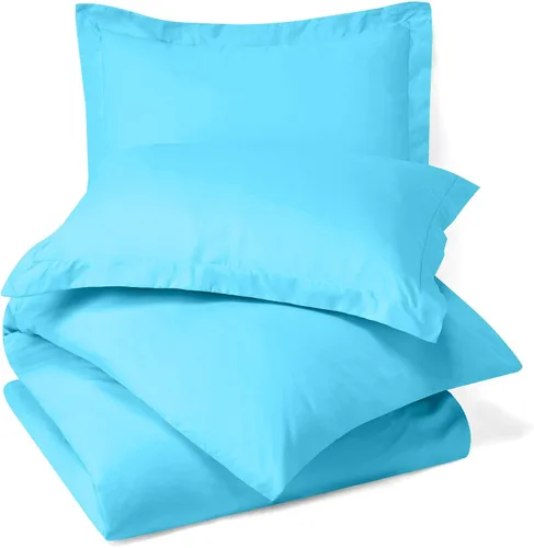 Miniatura 3 de Clara Clark Funda de edredón de microfibra ultra suave de doble cepillado, funda de edredón con cierre de botón y 2 fundas de almohada, color azul