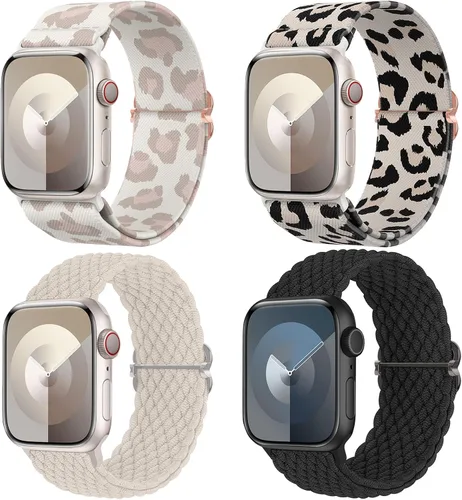 Miniatura 14 de Delidigi Correas elásticas compatibles para Apple Watch de 40 mm, 38 mm, 41 mm, 42 mm, 44 mm, 45 mm, 46 mm, 49 mm, correas de nailon trenzadas