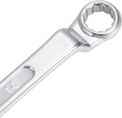 Miniatura 3 de uxcell Llave métrica de extremo de caja doble de 0.472 in x 0.551 in con desplazamiento de 12 puntos, cromada, acero Cr-V