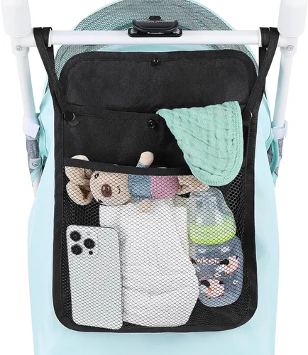 Miniatura 6 de Accmor Organizador universal de cochecito, bolsa de malla para Uppababy, Nuna, Britax, Doona, cochecitos de malla ajustable antideslizante