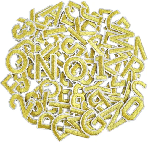 Miniatura 35 de GYGYL - 72 parches de letras y números para planchar, parches de letras blancas del alfabeto bordado de la A a la Z, apliques de números del 0 al 9