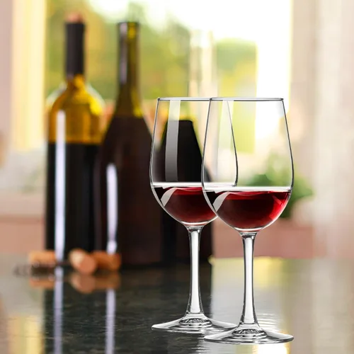 Miniatura 6 de Juego de 2 copas de vino Haoxishui, juego de 10 onzas de copas de vino de tallo largo para vino tinto y vino blanco, regalo de Navidad, regalo