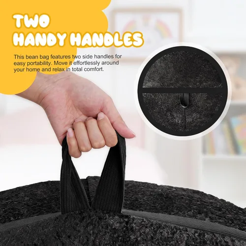 Miniatura 7 de Homguava Puf gigante de 2 pies para adultos con relleno de espuma viscoelástica, puf con funda de piel sintética suave, cómoda puf para sala