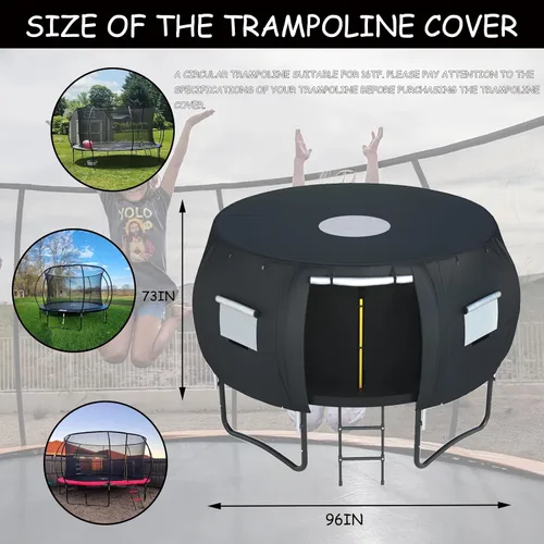 Miniatura 2 de XCZ cubierta de trampolín, tienda de trampolín, con ventanas de ventilación, diseño abierto. Adecuado para trampolines circulares de 8 pies de seis
