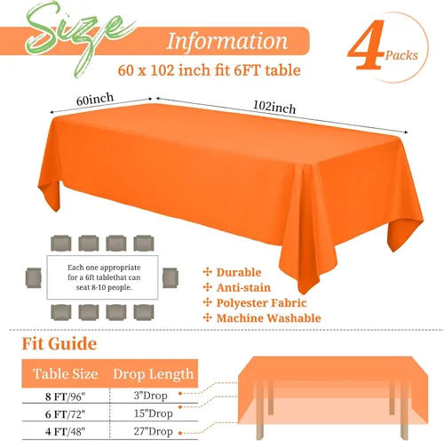 Miniatura 18 de Showgeous Paquete de 4 manteles redondos color rosa intenso de 120 pulgadas de poliéster para mesas redondas, manteles de tela decorativa lavable