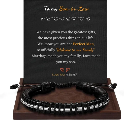 Miniatura 65 de Regalos inspiradores para hombres, pulseras con código morse, pulseras para hombre, regalos de graduación para él, Día del Padre, pulsera de cuero