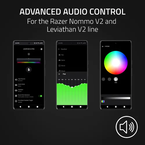 Miniatura 3 de Razer Cápsula de control inalámbrico: control de audio avanzado para altavoces Nommo V2 y Leviathan V2 - Personalización de luz RGB - Marcación
