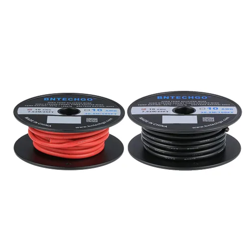 Miniatura 27 de BNTECHGO Carrete de alambre de silicona calibre 10 de 25 pies, alambre de cobre estañado trenzado de 10 AWG, color azul flexible