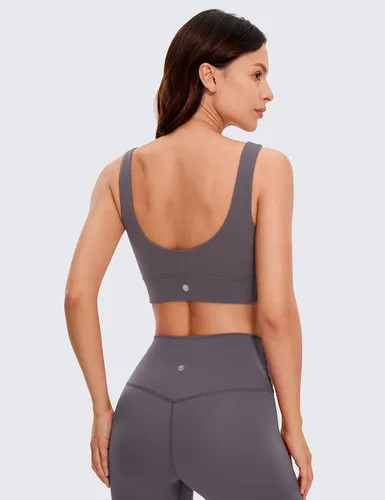 Miniatura 65 de CRZ YOGA Butterluxe - Brasier deportivo con espalda en U para mujer, cuello redondo, acolchado, de bajo impacto, para yoga, entrenamiento