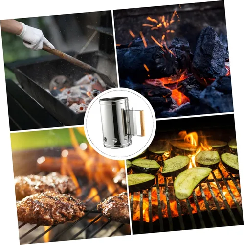 Miniatura 4 de Yardwe Accesorios de parrilla de cubo de acero inoxidable para parrilla al aire libre, accesorios de arranque de chimenea de cocina al aire libre