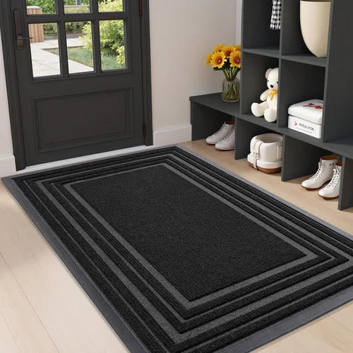Miniatura 20 de Buganda Tapete para Puerta Delantera Entrada Interior y Exterior, Tapetes de Goma Natural Antideslizantes, Fácil de Limpiar, Perfil Bajo, Atrapa