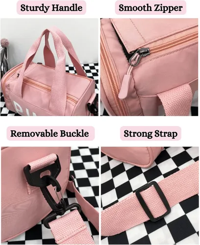 Miniatura 5 de Bolsa de gimnasio pequeña estética, bonita bolsa de lona con asa, bolsa de viaje para el hombro, bolsa cruzada resistente para deportes de natación