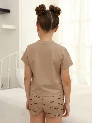 Miniatura 3 de Kingdenergy Conjunto de 2 piezas de camiseta y pantalón corto para niñas