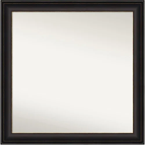 Miniatura 298 de Amanti Art Espejo de baño de bronce para sobre el fregadero, 24 x 24 pulgadas, espejo cuadrado de bronce Lara para tocador, marco de madera