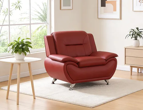 Miniatura 47 de Sofás Seccionales de Cuero, Conjuntos de Muebles de Sala de Estar, 3 Piezas Conjunto de Sofá Moderno para Sala de Blanco crema