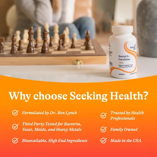 Miniatura 7 de Seeking Health Acetyl-L-Carnitine - Suplemento de acetil-L-carnitina - Apoya la energía, el metabolismo de las grasas saludables y la salud