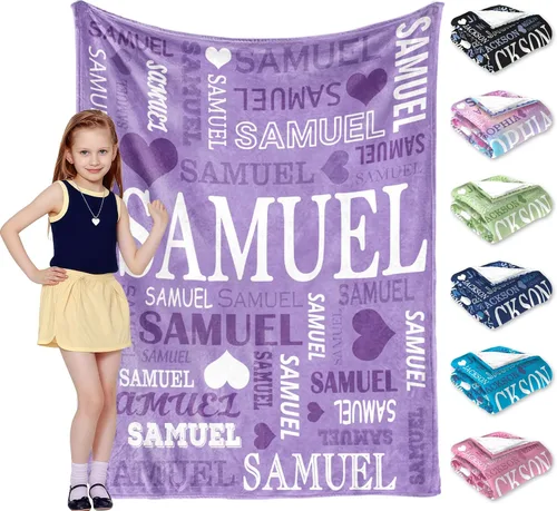 Miniatura 10 de Manta Personalizada para Adolescentes Varones Manta Personalizada con Nombre Manta de Franela Ultra-Suave con Nombre para Niños Regalos