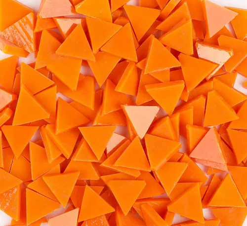 Miniatura 22 de Azulejos de mosaico de 7.05 oz – Surtido de mosaico triangular – Azulejos de mosaico de colores mixtos de 0.6 x 0.6 pulgadas, vidrieras – Marrón