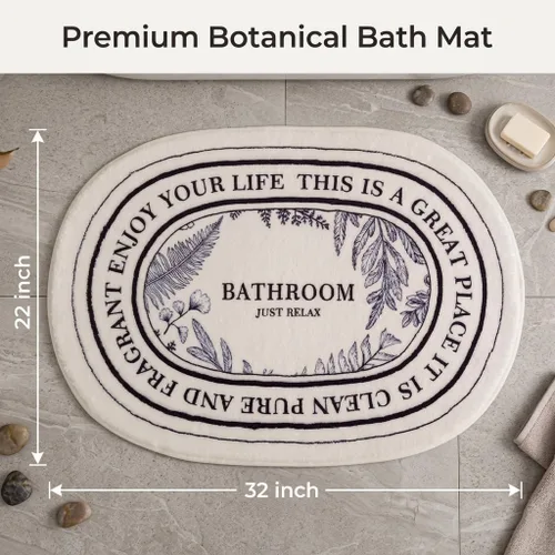 Miniatura 2 de Alfombra de baño en blanco y negro de 20 x 32 pulgadas, súper suave y afelpada, bonita alfombra de baño estética antideslizante, lavable a máquina