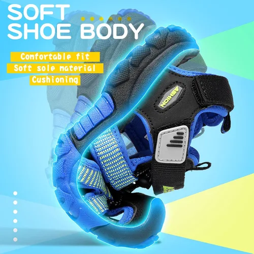 Miniatura 7 de Littleplum Sandalias para niños con puntera cerrada, sandalias deportivas para niños pequeños, zapatos de verano para niños grandes, caminar