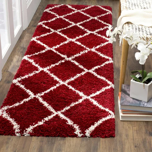 Miniatura 52 de SAFAVIEH - Alfombra de la colección Hudson Shag, diseño de enrejado moderno, no desprende pelusa y fácil de cuidar, 2 pulgadas de grosor, ideal