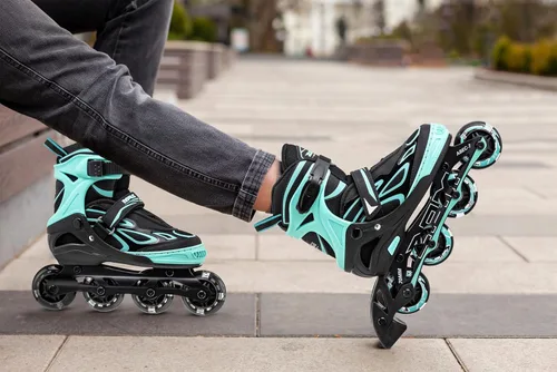 Miniatura 6 de 2PM SPORTS Vinal - Patines en línea ajustables intermitentes para niñas, todas las ruedas se iluminan, divertidos patines iluminadores para niños