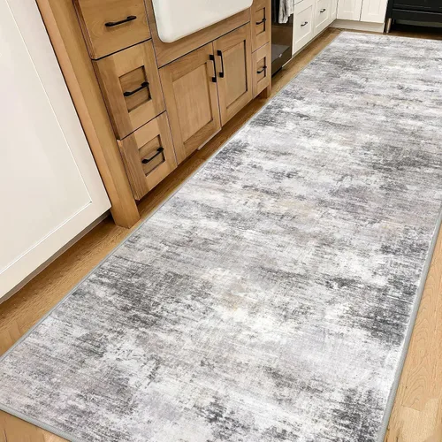 Miniatura 932 de IOHOUZE Alfombra abstracta lavable de 3 x 12 pies para pasillos, antideslizante para cocina, camino de entrada de lana sintética para interiores
