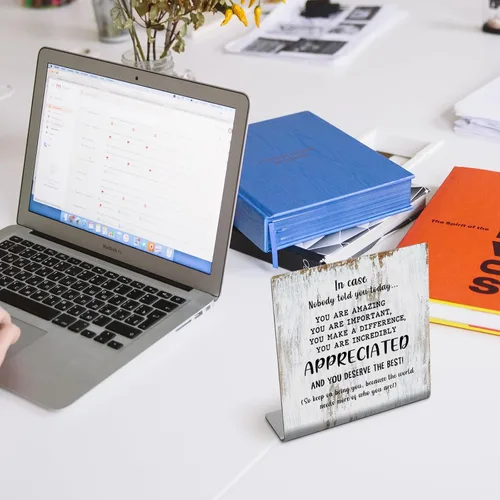 Miniatura 6 de Regalos de agradecimiento para mujeres y hombres, placa decorativa para oficina, regalos de reconocimiento con cita motivacional "En caso de que
