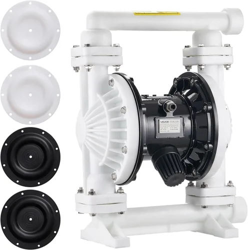 Miniatura 11 de VEVOR Bomba neumática de doble diafragma, 4.4 GPM, bomba neumática de transferencia de aceite residual de entrada y salida de 1-1/2 pulgadas, máximo