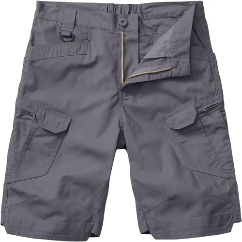 Jessie Kidden Pantalones cortos tipo cargo para hombre, pantalones cortos elásticos para senderismo, trabajo al aire libre, senderismo, pesca, Gris,