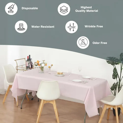 Miniatura 90 de Rollo de plástico para cubierta de mesa color verde manzana, 40 pulgadas x 100 pies, rollo de plástico resistente para cubierta de mesa de banquetes