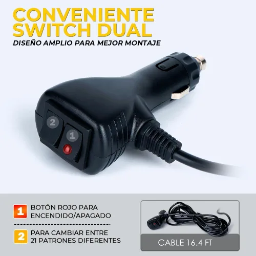 Miniatura 6 de Xprite Barra de Luces Estroboscópicas Intermitentes LED COB Ámbar para Techo de Doble Cara de 21" de Alta Visibilidad Luces de Baliza de Advertencia