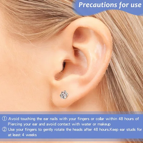 Miniatura 6 de Chumia 12 unidades de herramienta desechable para perforación de orejas con 12 piezas de pendientes de seguridad (5 mm) sin dolor, fácil de usar