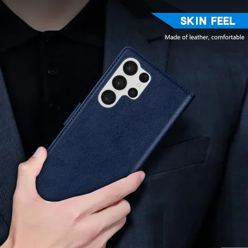 Miniatura 6 de ZZXX Funda tipo cartera para Samsung Galaxy S22 Ultra con bloqueo RFID, ranura para tarjetas, función atril, cierre magnético, funda protectora