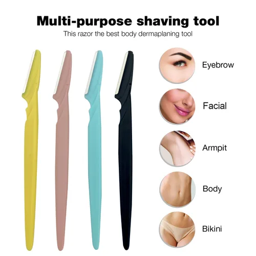 Miniatura 6 de Maquinilla de afeitar de cejas para mujer, 4 piezas de afeitar Dermaplane para mujer, multiusos, moldeador de pelo facial