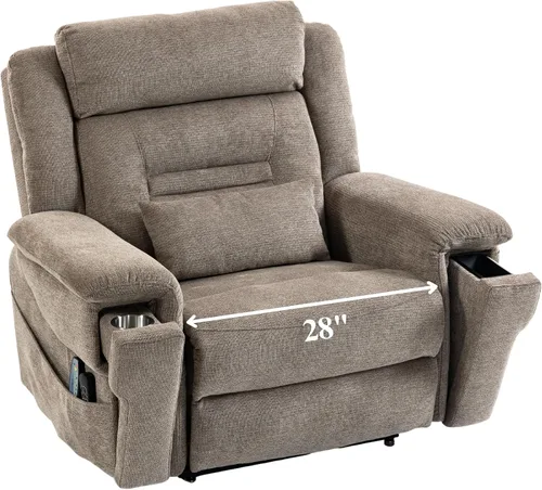 Miniatura 11 de JUUXO Silla reclinable Power Lift extra grande para personas mayores - Sillón reclinable extra ancho para hombre grande con calor y masajes