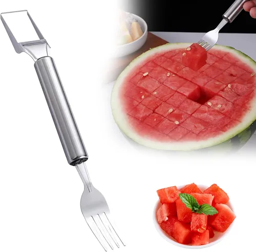Cortador de frutas de acero inoxidable 2 en 1, nuevo cortador de sandía multifuncional, cortador de sandía fácil de usar, cortador de melón