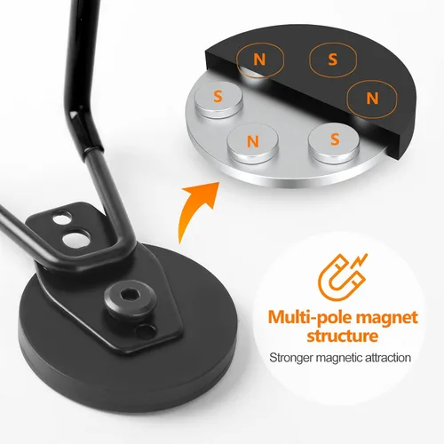 Miniatura 6 de Homde Gancho magnético resistente, paquete de 3 soportes magnéticos fuertes para taller de garaje, colgador grande de utilidad industrial