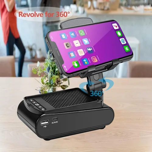 Miniatura 2 de Regalos para hombres, soporte para teléfono celular con altavoz Bluetooth inalámbrico, sonido envolvente HD para el hogar y al aire libre