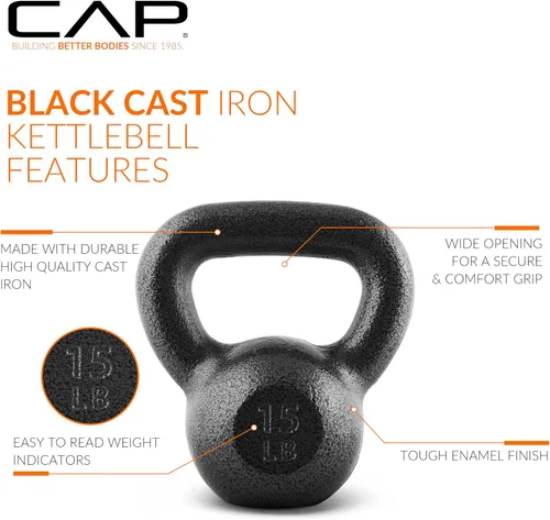 Miniatura 3 de CAP Barbell Cast Iron Kettlebell - Singles and Sets, Multiple Weight Choices