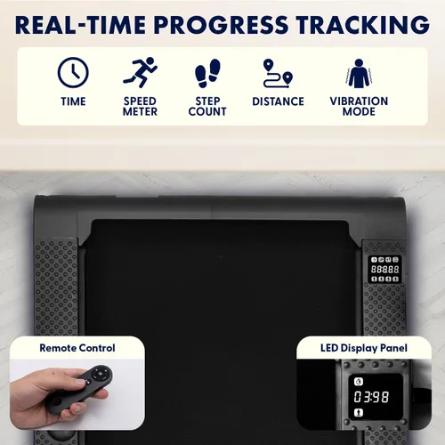 Miniatura 5 de Squatz Caminadora 2 en 1 con placas de vibración, almohadilla compacta para caminar debajo del escritorio con control remoto, pantalla LED, cinturón