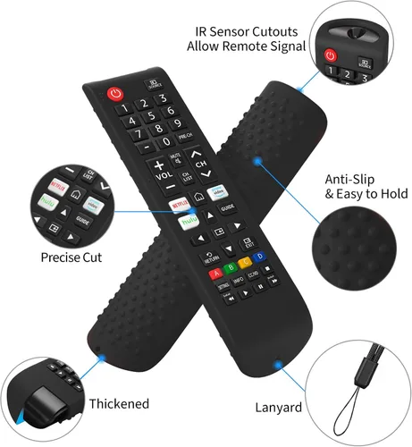 Miniatura 2 de Hi Color Funda de silicona para control remoto Samsung TV BN59-01315J, BN59-01315A, BN59-01199F - Funda protectora suave, duradera, antideslizante