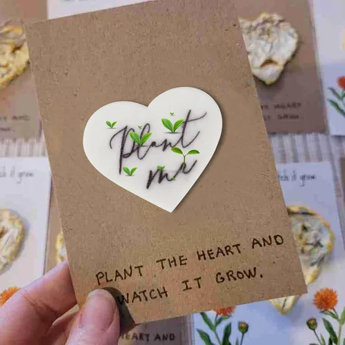 Miniatura 4 de 50 Papel de Flores Silvestres Plantables, Recuerdos Ecológicos en Forma de Corazón para Baby Shower para Invitados - Regalos Plantables para Bodas