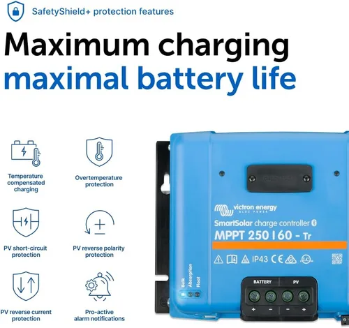 Miniatura 7 de Victron Energy SmartSolar MPPT Tr - Controlador de carga solar (Bluetooth), controladores de carga para paneles solares, 250 V, 60 amperios