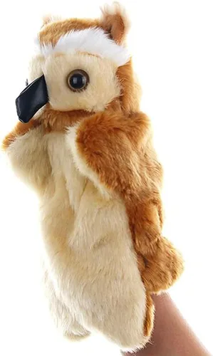 Miniatura 2 de Títeres de mano de búho de peluche, pájaros, animales de peluche, juguetes para imaginativo juego de simulación, narración de cuentos, marrón