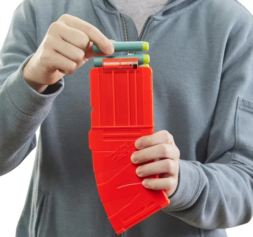 Miniatura 4 de Nerf DinoSquad Rex-Rampage - Lanzador de dardos motorizado, clip de 10 dardos, 20 dardos oficiales, almacenamiento de 10 dardos, diseño